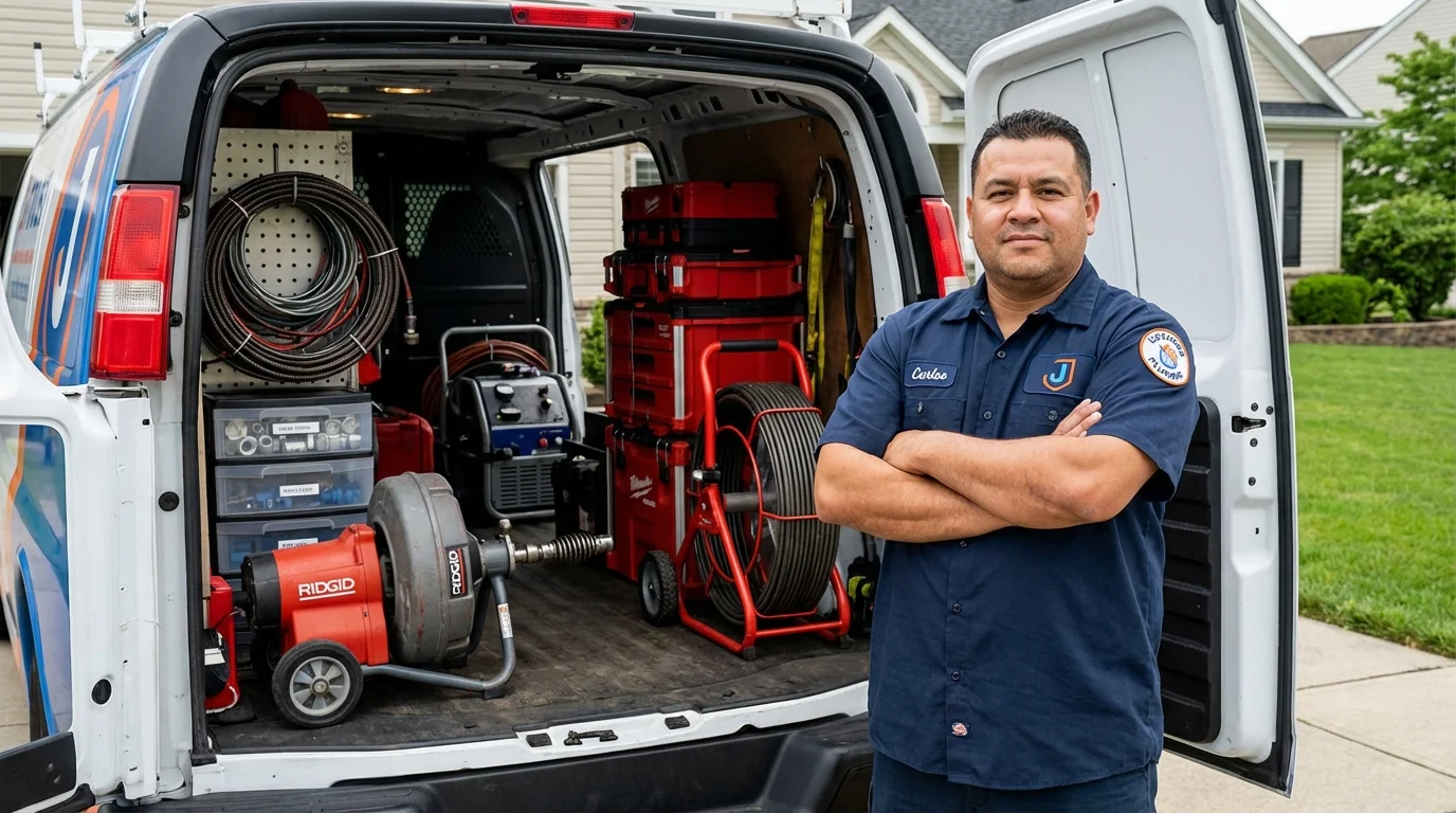Professional drain cleaning equipment and Johns Plumbing LLC plumber in San Marcos
