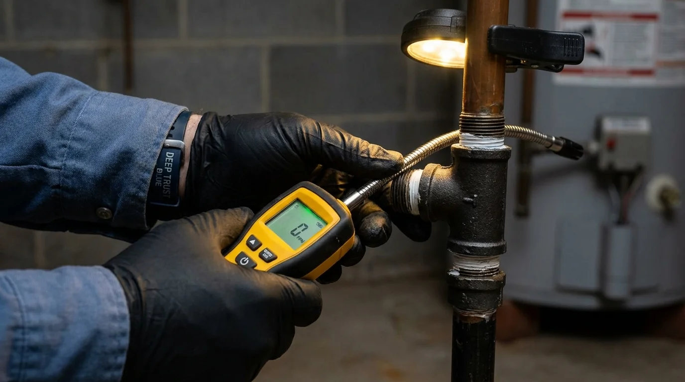 Gas leak detection with electronic sniffer by Johns Plumbing LLC in San Marcos
