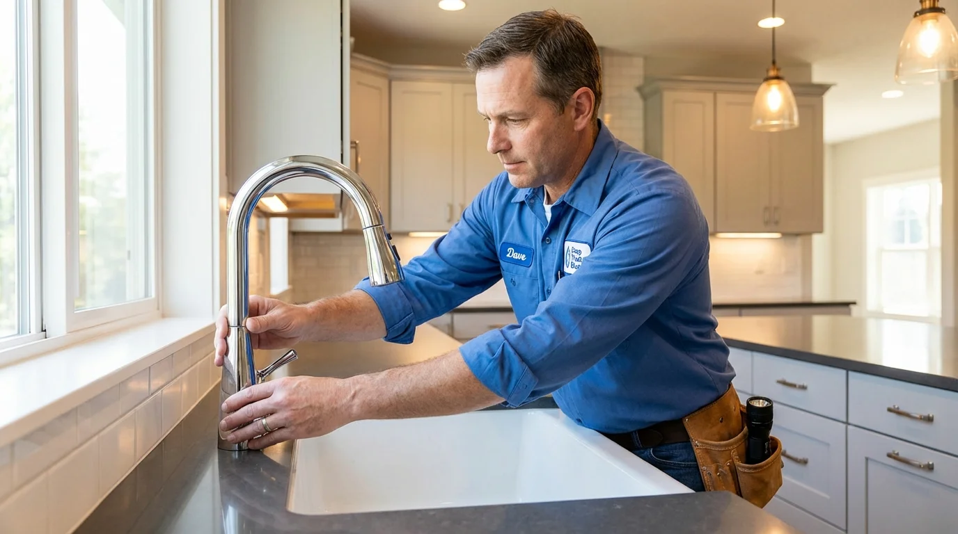 Kitchen faucet installation by Johns Plumbing LLC in San Marcos